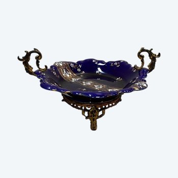  Coupe en Porcelaine Bleue de Lunéville, Napoléon III - 2ème partie du XIXe 