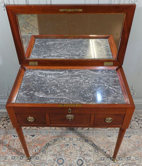 Coiffeuse d'Homme d'époque Louis XVI En Acajou