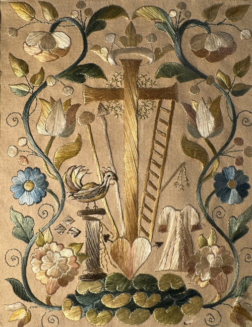 Broderie Aux Arma Christi - XVIIIe Siècle 