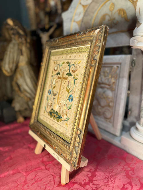 Broderie Aux Arma Christi - XVIIIe Siècle 