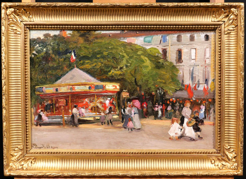Pierre Léonce FURT 1870-? Le manège, tableau, 1904