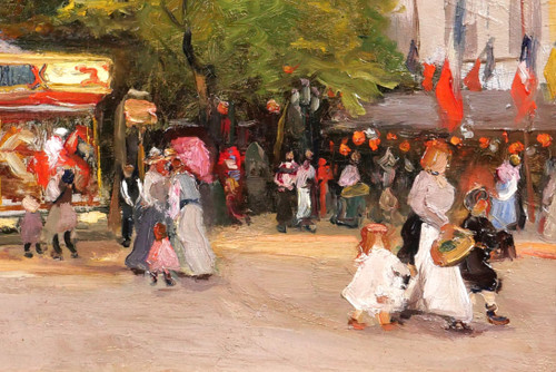 Pierre Léonce FURT 1870-? Le manège, tableau, 1904