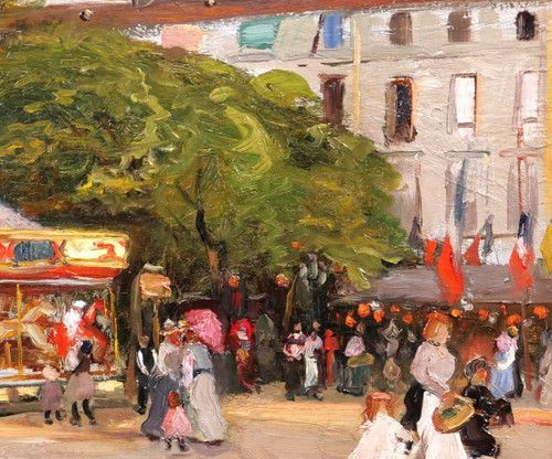 Pierre Léonce FURT 1870-? Le manège, tableau, 1904