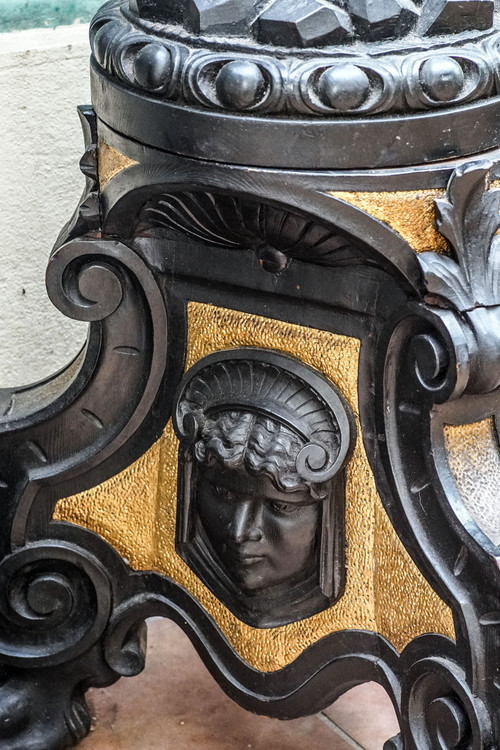 GRAND SERVITEUR PUTTO en bois noir NIII