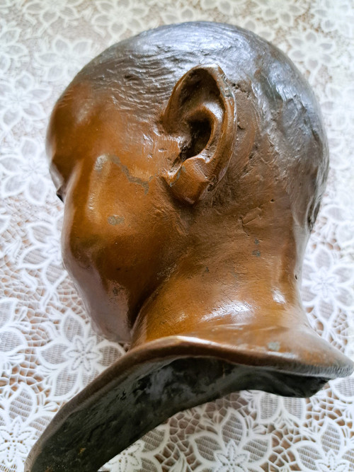 Scultura in bronzo Bambino su marmo periodo Art Deco