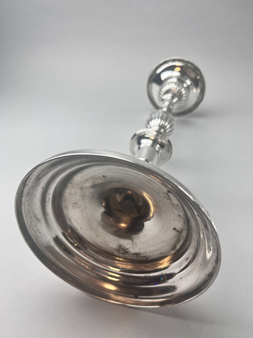 Pair of large silver-plated candlesticks