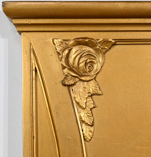 Miroir en Bois et Staff Doré, style Louis XVI – 1930