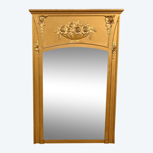 Miroir en Bois et Staff Doré, style Louis XVI – 1930