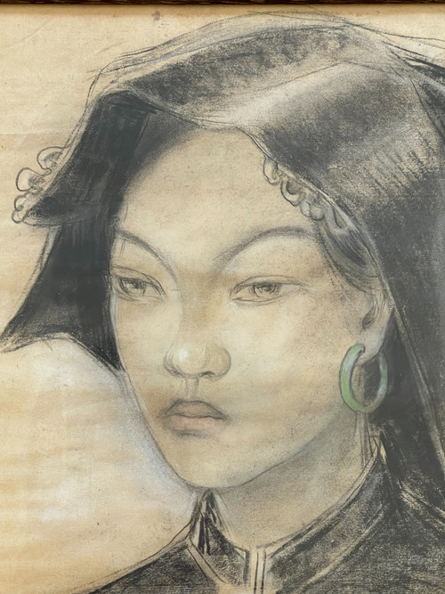 N’guyen Phan Long, a pair of drawings on paper, 1946
