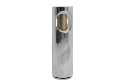 Lampe « tube » en laiton chromé et doré. Années 1970.
