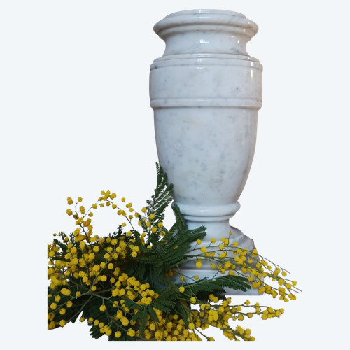 Opera italiana moderna - vaso a balaustra molto grande - marmo bianco massiccio Calacatta