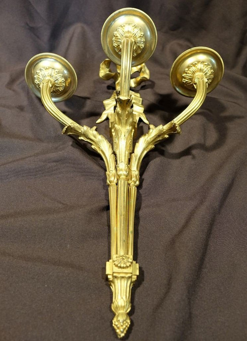 Große Wandleuchte Aus Goldbronze