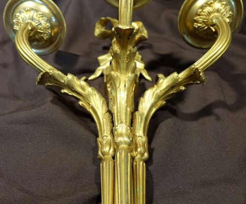 Große Wandleuchte Aus Goldbronze