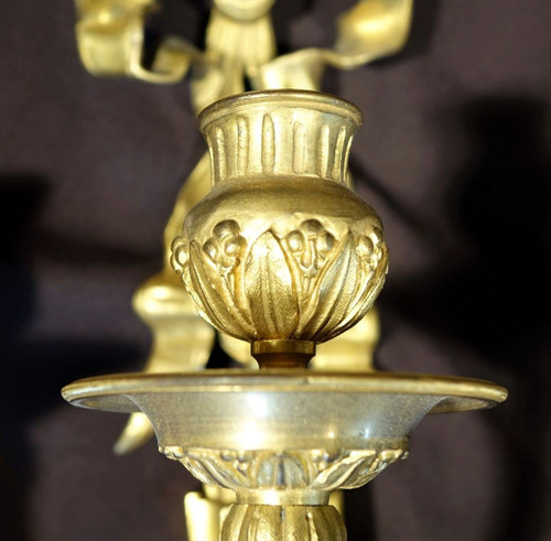 Große Wandleuchte Aus Goldbronze