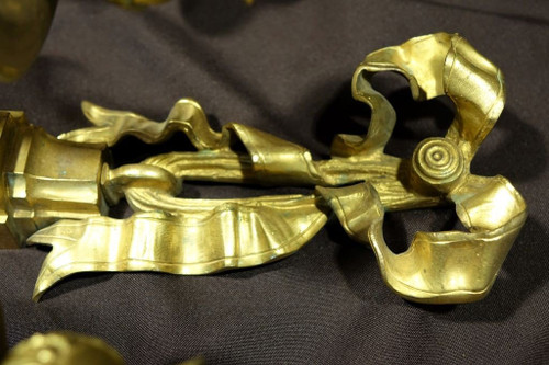 Große Wandleuchte Aus Goldbronze