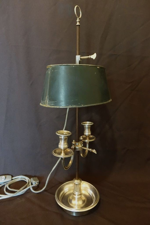 Lampe Bouillotte En Bronze Argenté