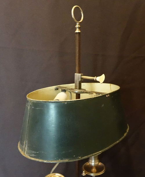 Lampe Bouillotte En Bronze Argenté