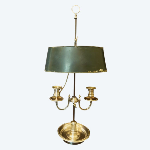 Lampe Bouillotte En Bronze Argenté