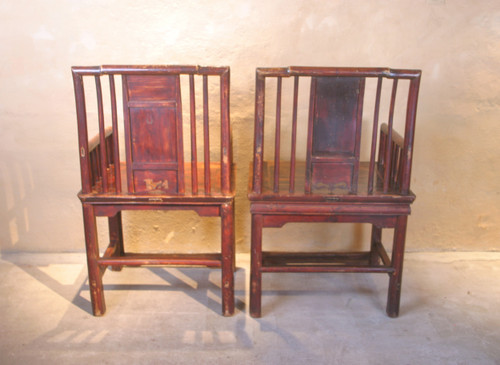 Deux anciens fauteuils Chinois XIXe