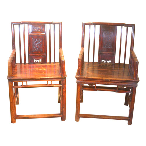 Deux anciens fauteuils Chinois XIXe