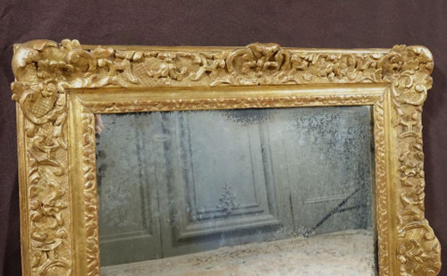 Miroir Régence En Bois Doré
