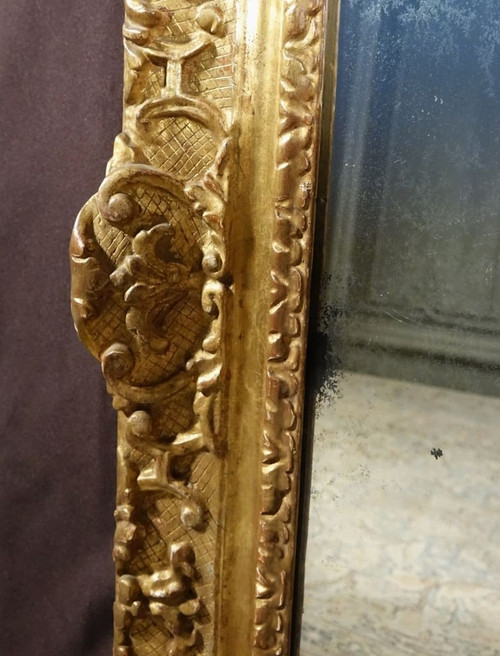 Miroir Régence En Bois Doré
