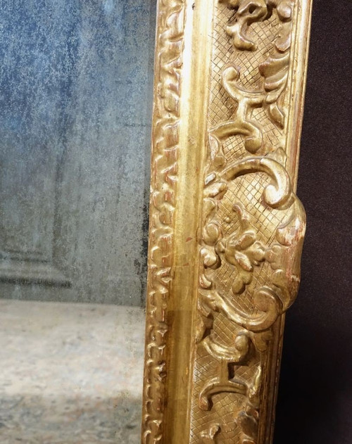 Miroir Régence En Bois Doré