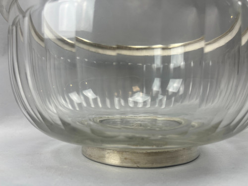 Saladier en cristal cerclé argent modèle Harcourt 