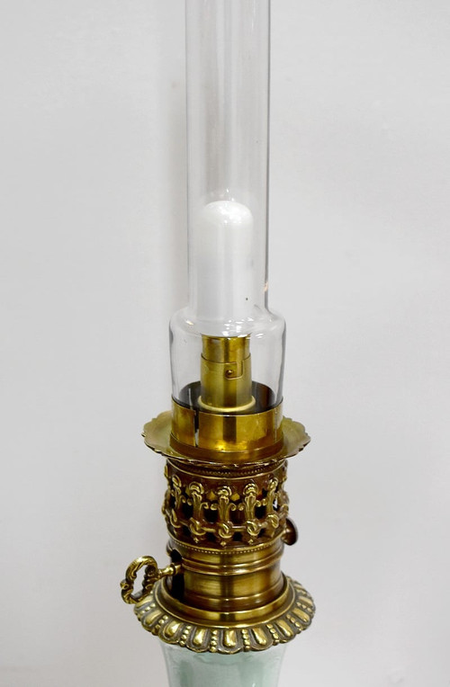 Paire de lampes à pétrole électrifiées – XIXe
