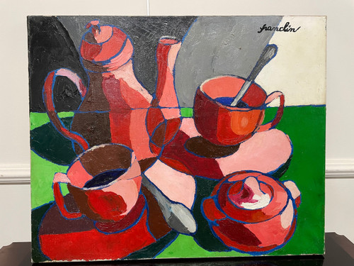 Françoise Jacquelin - Natura morta in stile cubista "Le café rouge
