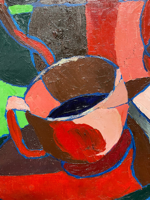Françoise Jacquelin - Natura morta in stile cubista "Le café rouge