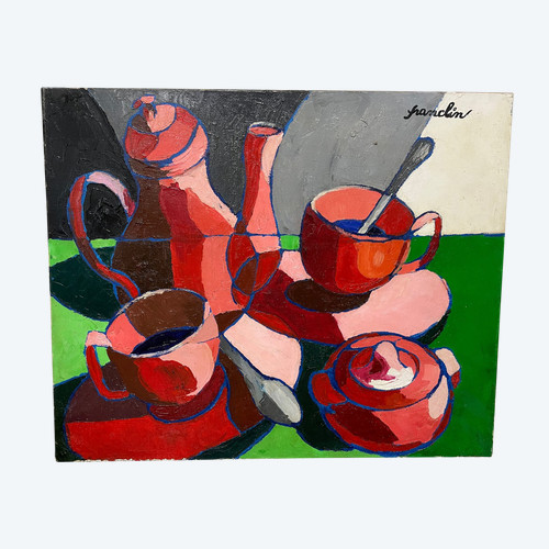 Françoise Jacquelin - Natura morta in stile cubista "Le café rouge