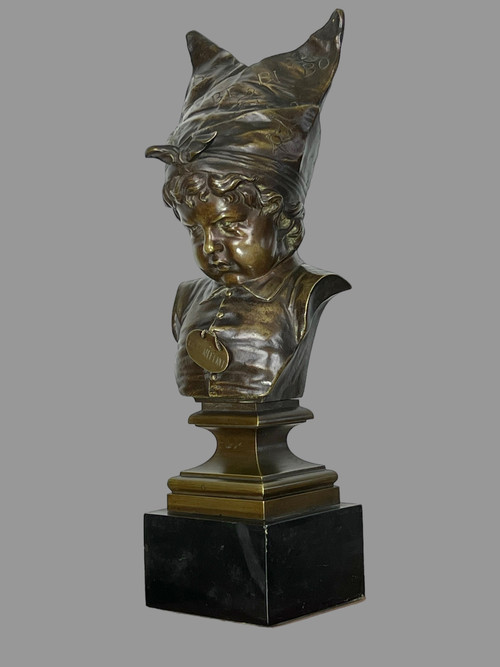 BRONZE ANCIEN DU XIXe " LE BONNET D'ÂNE LA PENITENCE " D' APRES NICOLAS LECORNET