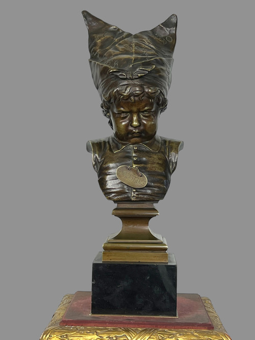 BRONZE ANCIEN DU XIXe " LE BONNET D'ÂNE LA PENITENCE " D' APRES NICOLAS LECORNET