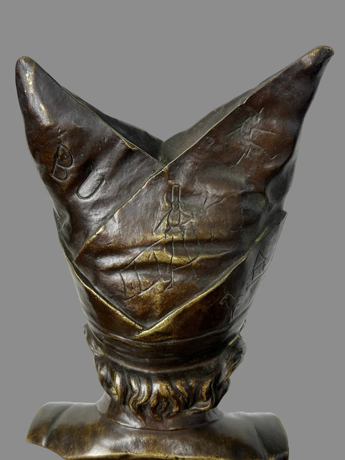 BRONZE ANCIEN DU XIXe " LE BONNET D'ÂNE LA PENITENCE " D' APRES NICOLAS LECORNET
