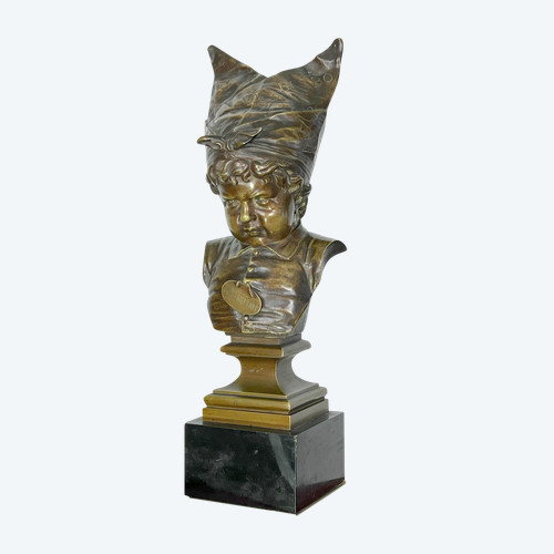 BRONZE ANCIEN DU XIXe " LE BONNET D'ÂNE LA PENITENCE " D' APRES NICOLAS LECORNET