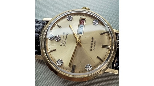 LONGINES Admiral, Automatico. Placcato oro + diamanti