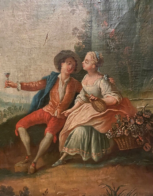 Louis XV style trumeau in carved wood XIX century