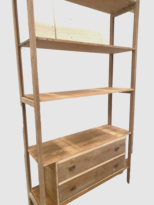 Art Deco display case in solid fir from the 20th century