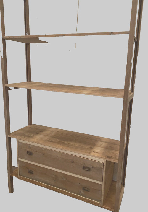 Art Deco display case in solid fir from the 20th century