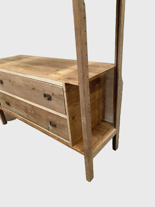 Art Deco display case in solid fir from the 20th century