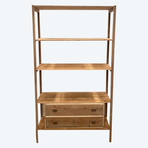 Art Deco display case in solid fir from the 20th century