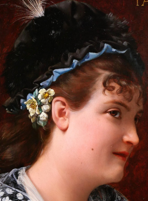 Jean Jules Antoine LECOMTE DU NOÜY 1842-1923 Porträt einer Frau, Gemälde, 1876