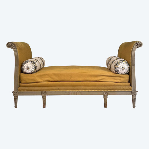 Lit De Repos Banquette En Bois Laqué d'Epoque Louis XVI 