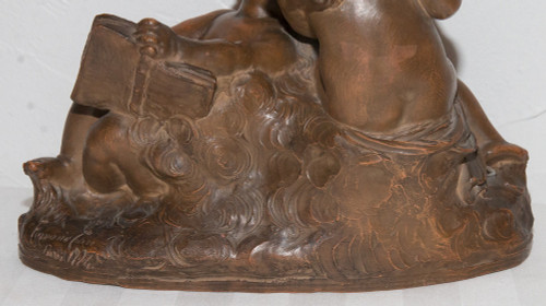  Psiche e Cupido in terracotta firmati Fernand Cian Paris