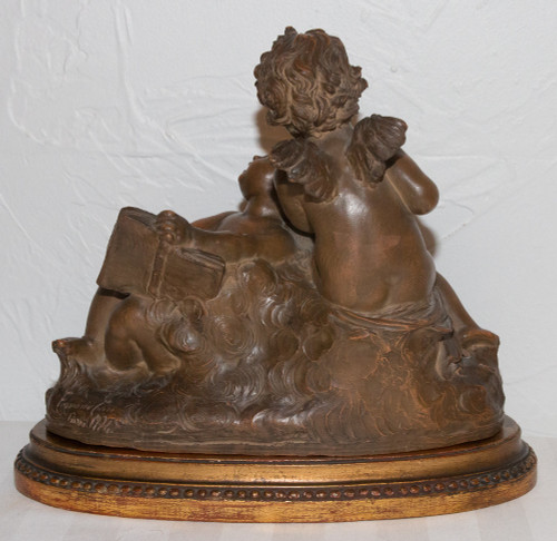  Psiche e Cupido in terracotta firmati Fernand Cian Paris