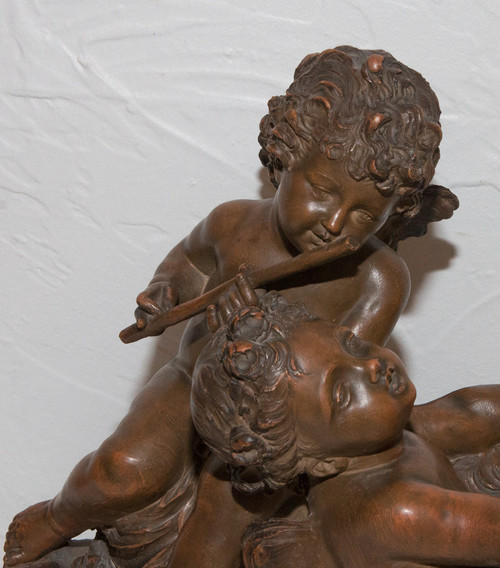  Psiche e Cupido in terracotta firmati Fernand Cian Paris