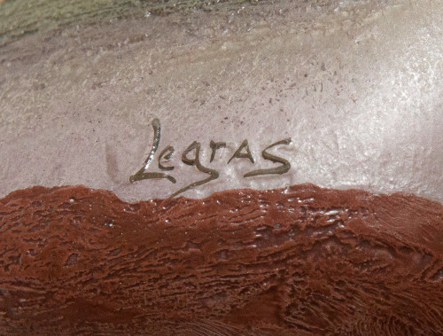 Pâte De Verre Vase Signed Legras