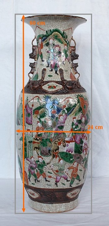 Large Baluster Vase, Cracked Canton Porcelain, China - Nineteenth