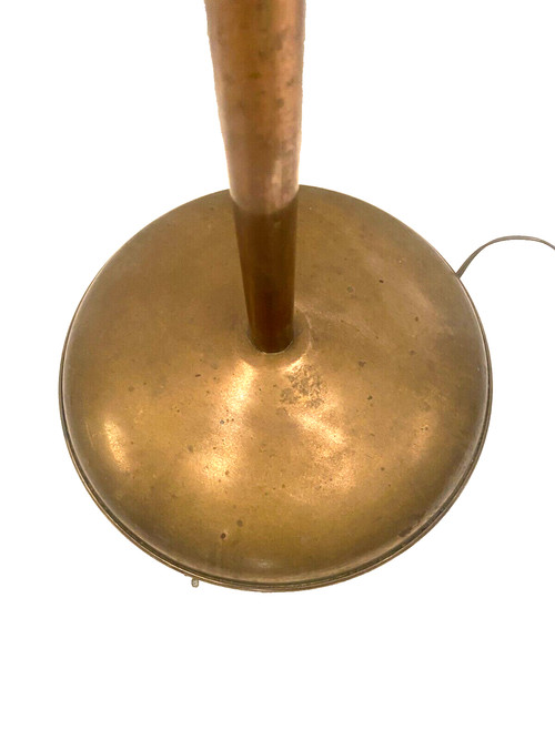 Lampada da terra Art Déco di AMBA in ottone del XX secolo.